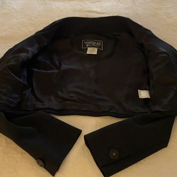 VINTAGE VERSUS VERSACE 2PC SUIT SLEEVELESS MINI DRESS w/CROPPED JACKET XS/S MINT - Picture 5 of 16